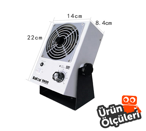 Bakon BK 5600 Masaüstü ESD İyonizer Hava Üfleyici Ölçüleri